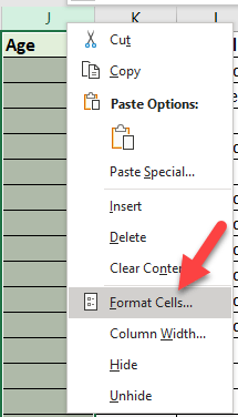 Format cells