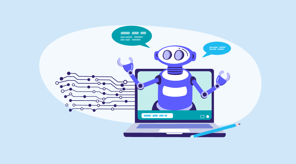 Conceptual illustration representing AI agents for HR.