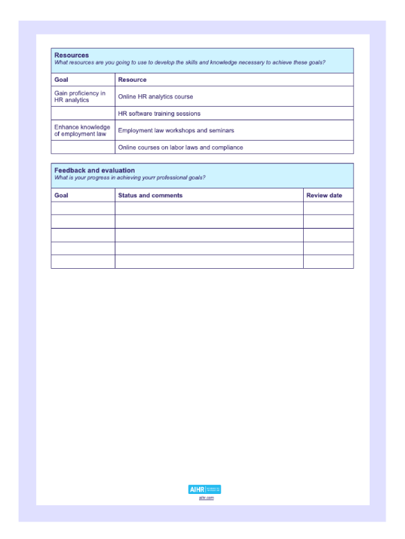 A preview of HR Professional Development Plan.