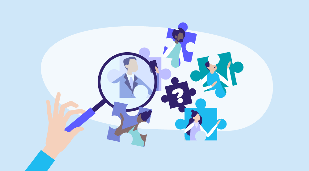 Conceptual illustration representing skills based hiring.