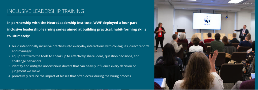 Example of WFF's DEI statement.