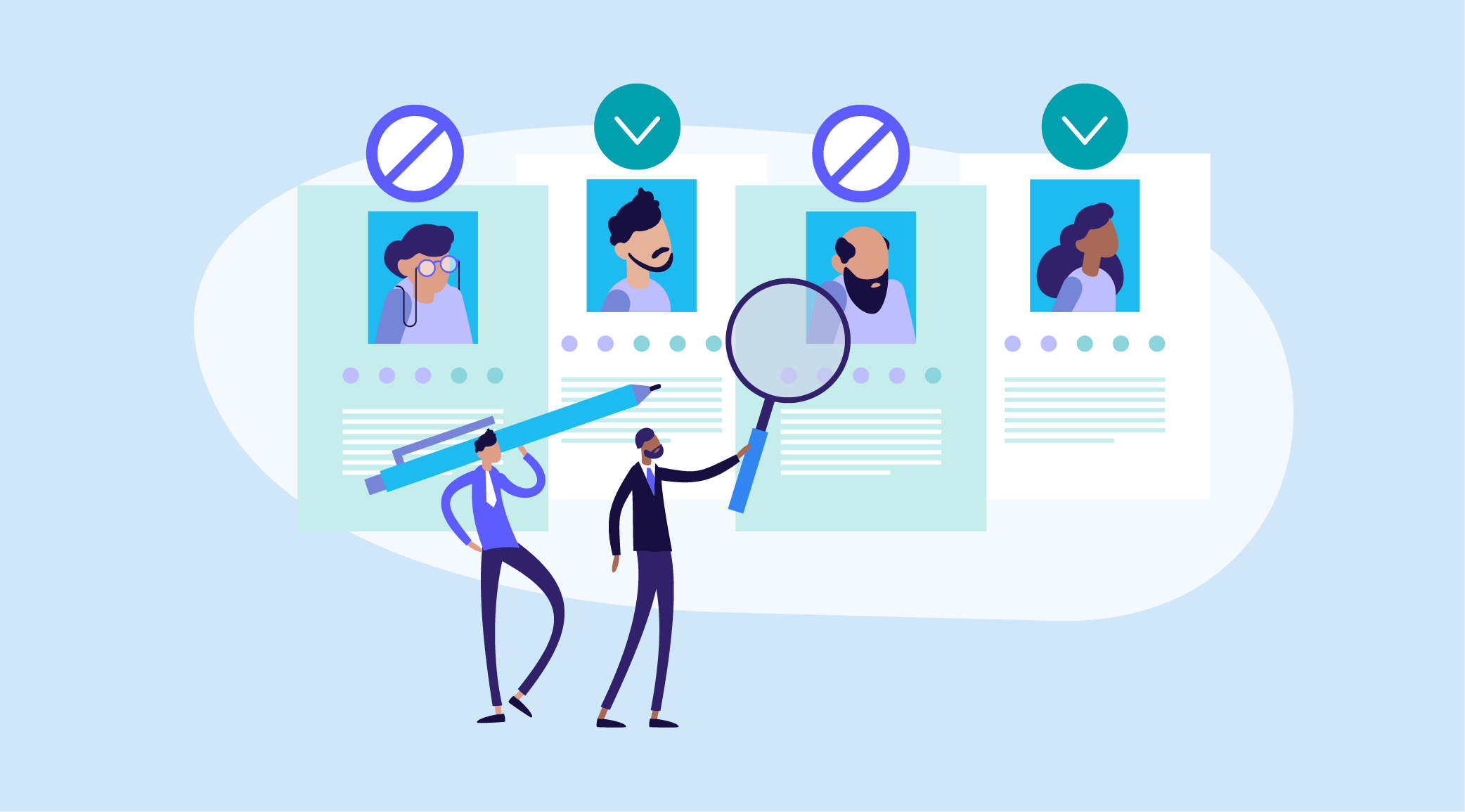 A conceptual representation of bias in the hiring process.