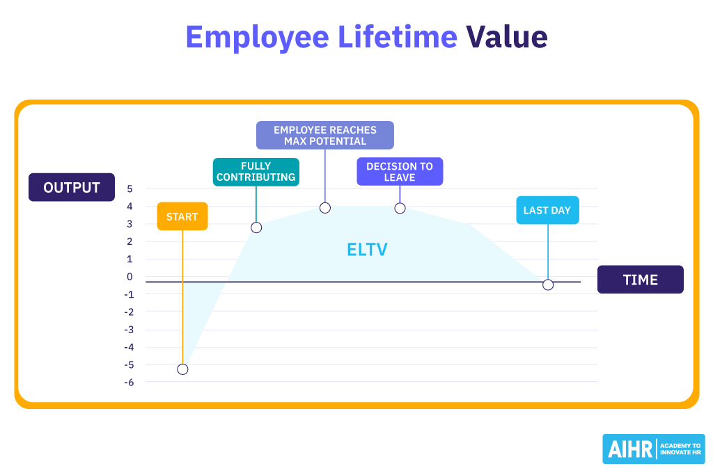 A visualization of Employee Lifetime Value (ELTV).