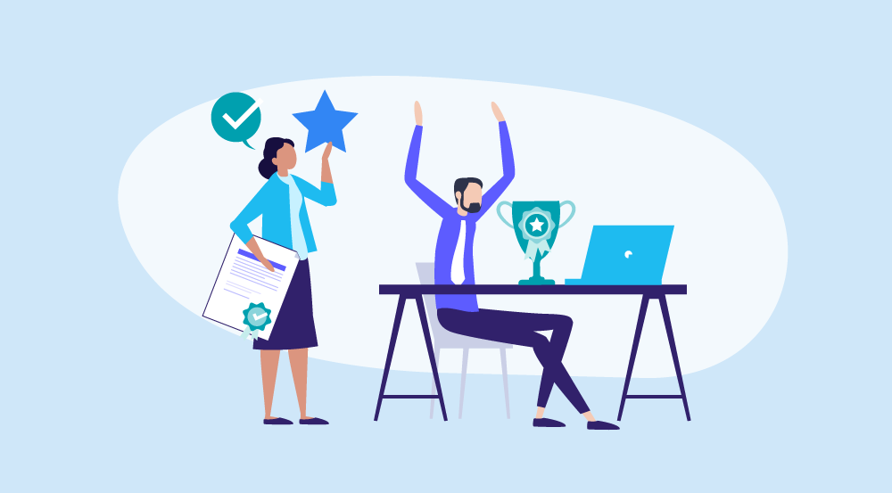 A conceptual illustration representing employee recognition ideas.