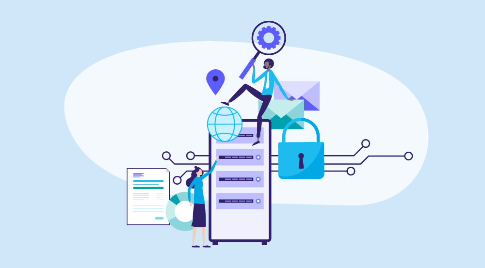 A conceptual illustration representing HR technology.