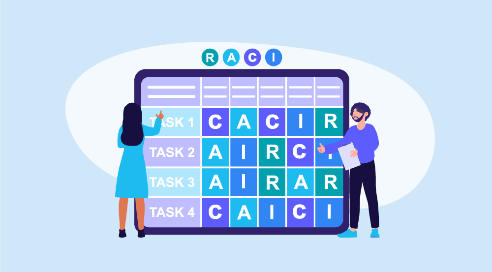 A conceptual illustration representing a RACI Matrix template.